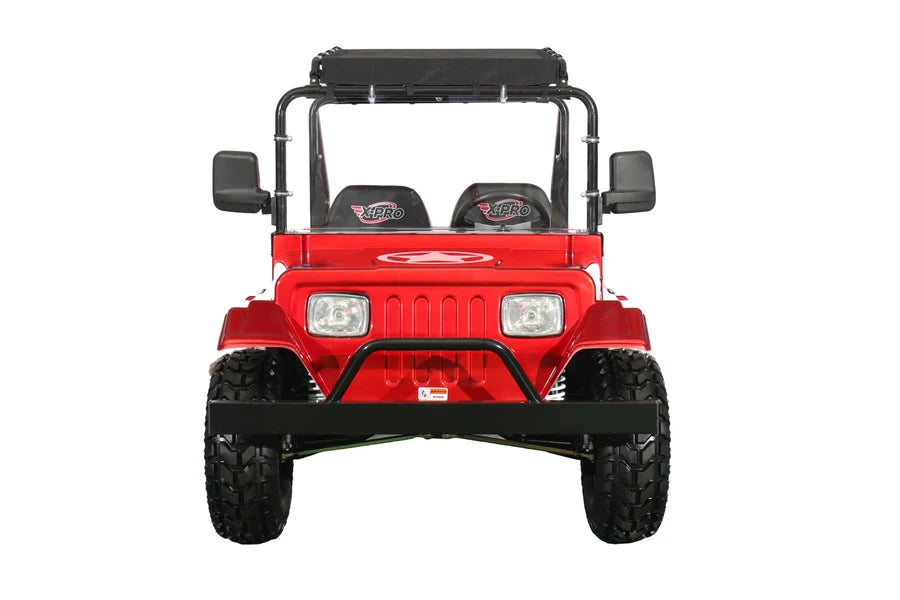 X-PRO Ridge 200 Jeep with CVT Transmission w/Reverse! with Windshield & Soft Top, 4-Wheel Disc Brakes, Big 20.5” Wheels!