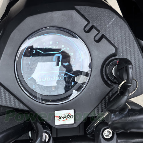 X-PRO Navy 150 Motorcycle with Automatic Transmission, Electric/Kick Start! 12"/10" Aluminum Wheels