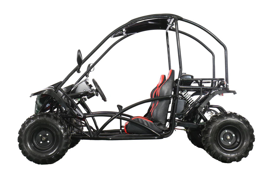X-PRO Talon 125cc Go Kart with 3-Speed Semi-Automatic Transmission w/Reverse, LED Headlights, Big 18" Wheels! Hardtop Roof!