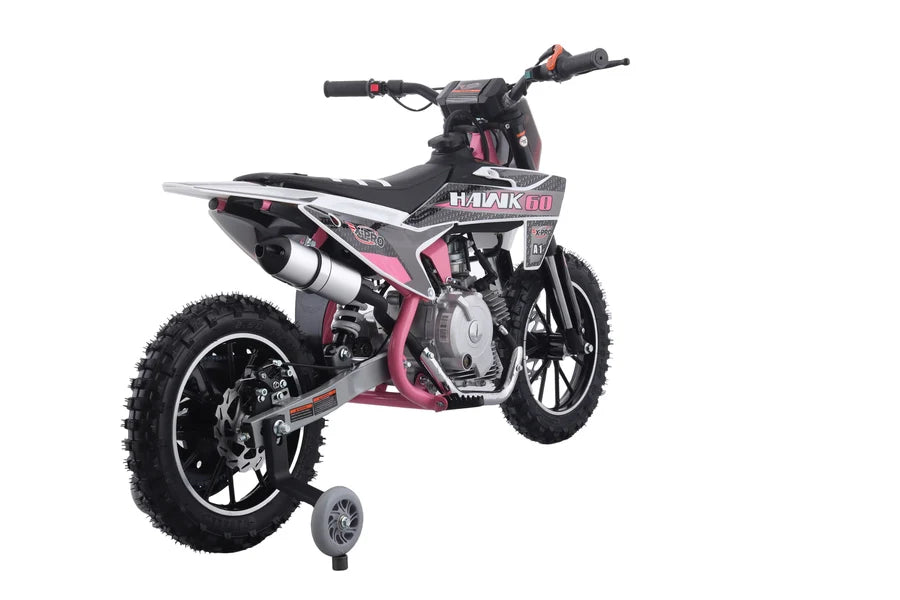 X-PRO Hawk 60 Dirt Bike with CVT Transmission, Electric start, Disc Brake! 10in Wheels! With Free Training Wheels!