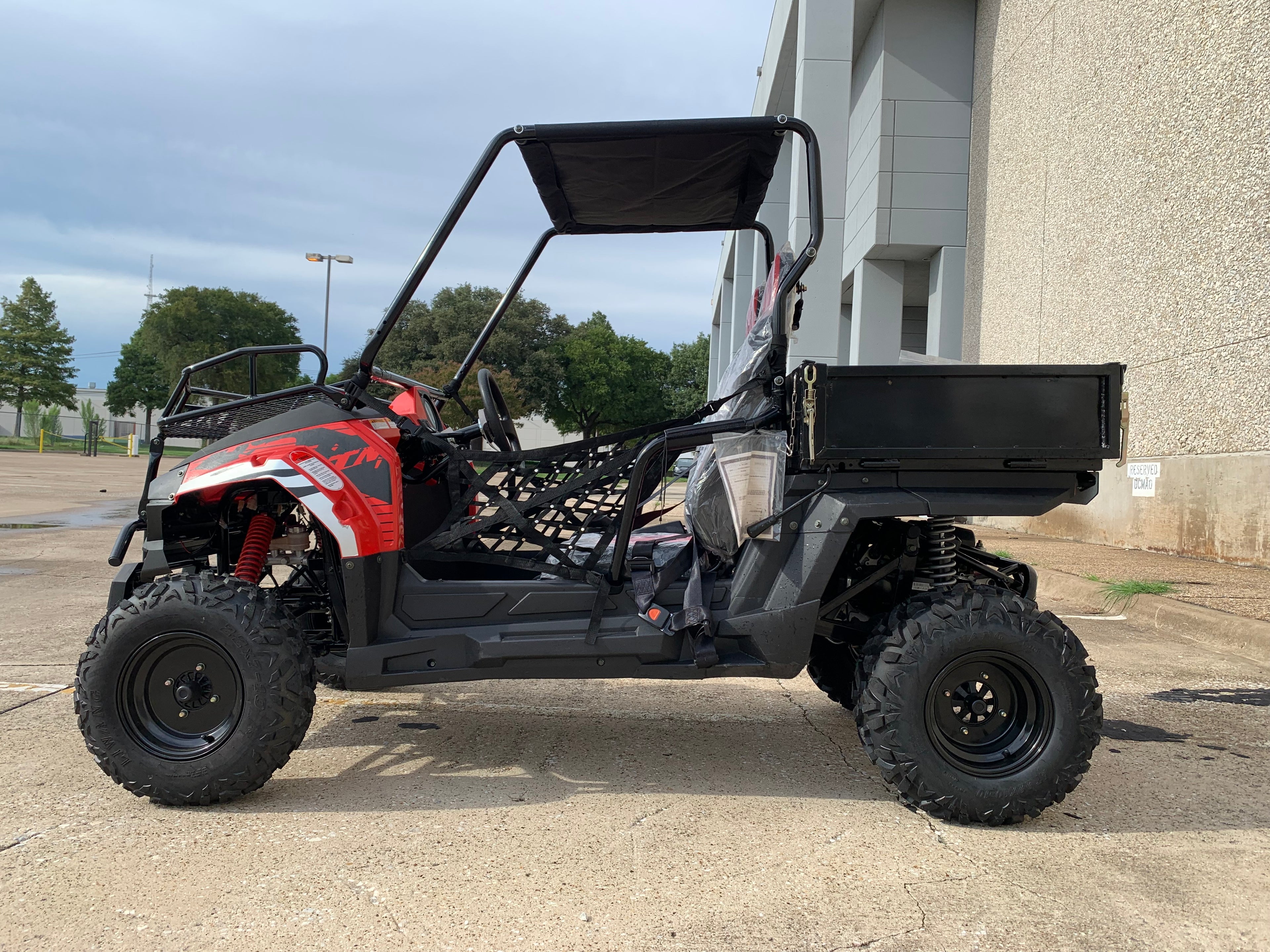 TrailMaster Challenger 200U UTV Side-by-Side, Front Cargo Rack, Rear Dump Bed