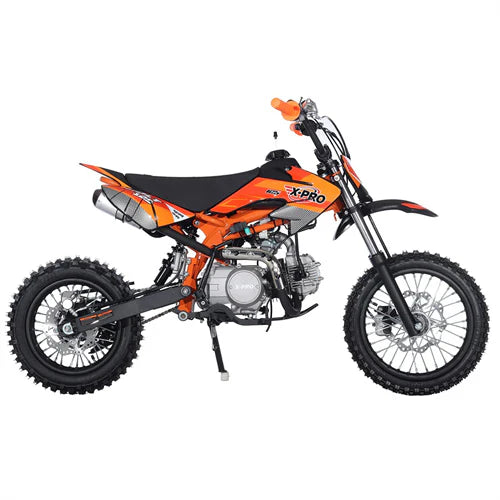 X-PRO Bolt 125cc Dirt Bike with 4-Speed Manual Transmission, Kick Start, Big 14in/12in Tires! Zongshen Brand Engine!