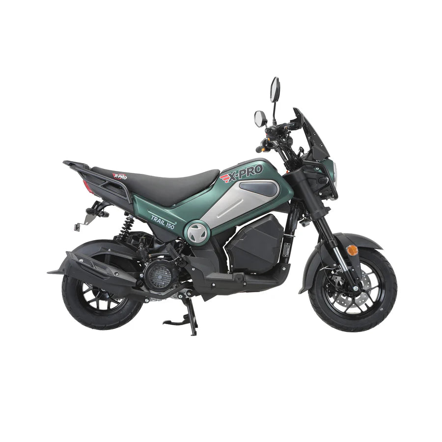 X-PRO Trail 150 Motorcycle with Automatic Transmission, Electric/Kick Start! 12"/10" Aluminum Wheels! LED Lights!