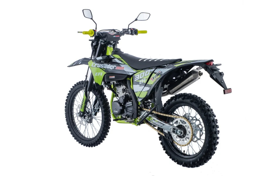 X-PRO Crusader 300 EFI Dirt Bike with 6-Speed Manual Transmission, Electric Start! Big 21"/18" Wheels!