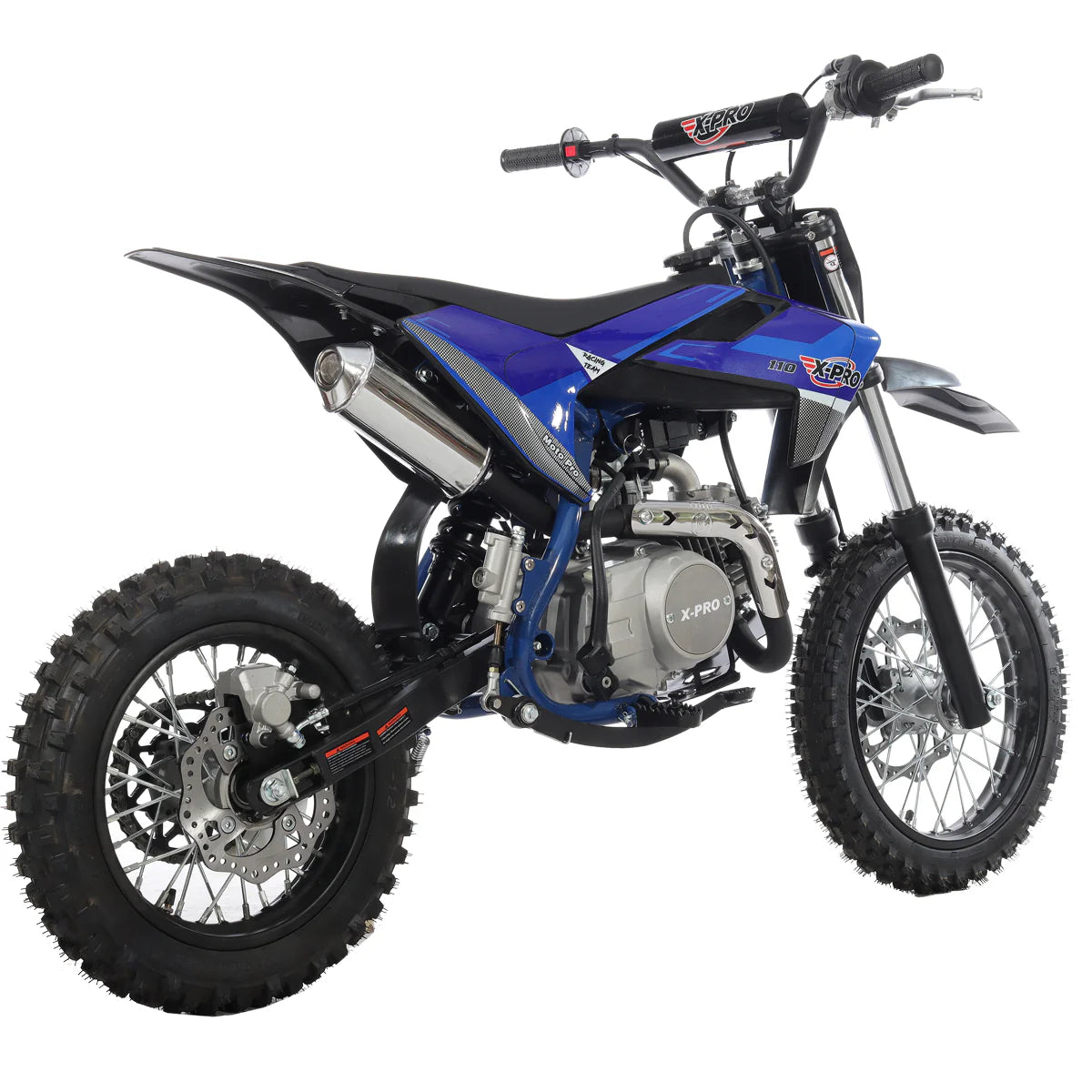 X-PRO X29 110cc K013 Dirt Bike with Automatic Transmission, Electric Start, Big 14in/12in Tires! Cradle Type Steel Tube Frame!