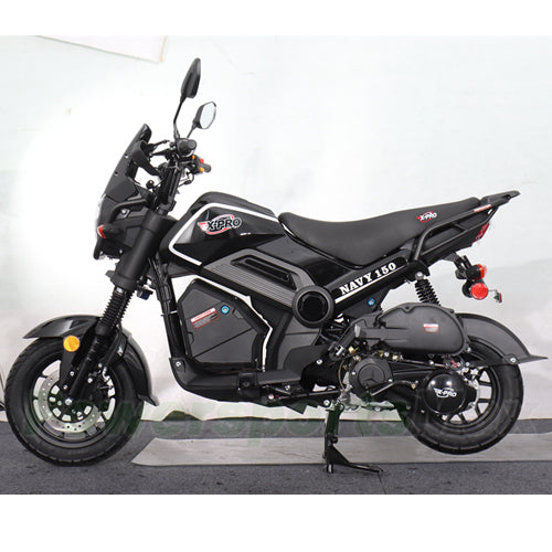 X-PRO Navy 150 Motorcycle with Automatic Transmission, Electric/Kick Start! 12"/10" Aluminum Wheels