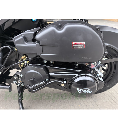 X-PRO Navy 150 Motorcycle with Automatic Transmission, Electric/Kick Start! 12"/10" Aluminum Wheels