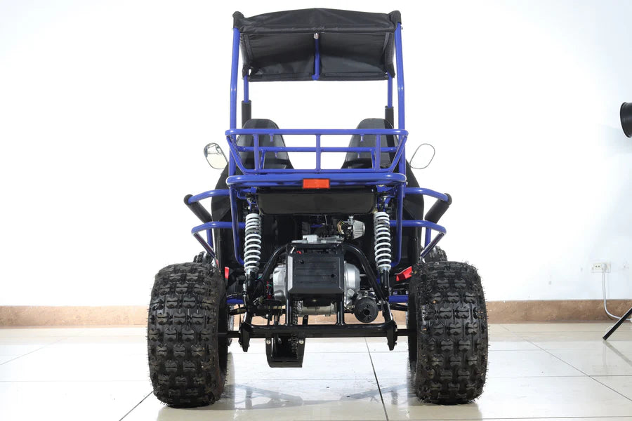 X-PRO Rover 125cc Go Kart with 3-Speed Semi-Automatic Transmission w/Reverse, LED Headlights, Big 19in/18in Wheels!