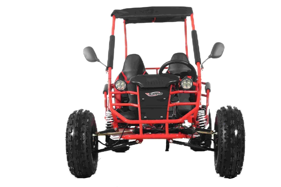X-PRO Rover 150 Go Kart with 3-Speed Semi-Automatic Transmission w/Reverse, LED Headlights, Big 19in/18in Wheels!