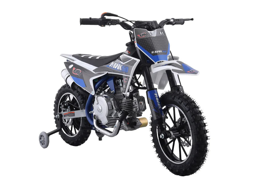 X-PRO Hawk 60 Dirt Bike with CVT Transmission, Electric start, Disc Brake! 10in Wheels! With Free Training Wheels!