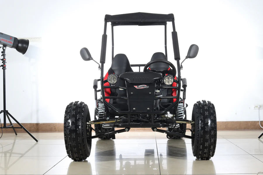 X-PRO Rover 125cc Go Kart with 3-Speed Semi-Automatic Transmission w/Reverse, LED Headlights, Big 19in/18in Wheels!