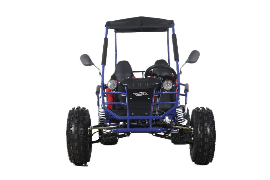 X-PRO Rover 150 Go Kart with 3-Speed Semi-Automatic Transmission w/Reverse, LED Headlights, Big 19in/18in Wheels!