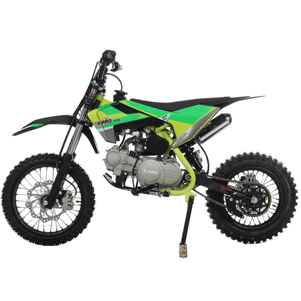 X-PRO X29 110cc K013 Dirt Bike with Automatic Transmission, Electric Start, Big 14in/12in Tires! Cradle Type Steel Tube Frame!