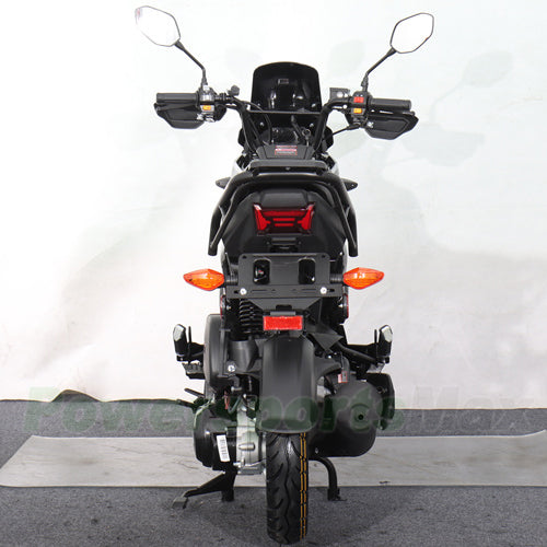 X-PRO Navy 150 Motorcycle with Automatic Transmission, Electric/Kick Start! 12"/10" Aluminum Wheels