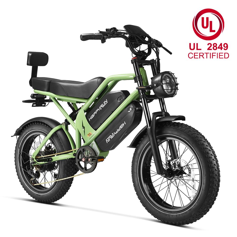 HappyRun G70 UL 2849 Certified Dual Battery Fast Electric Cargo Bike