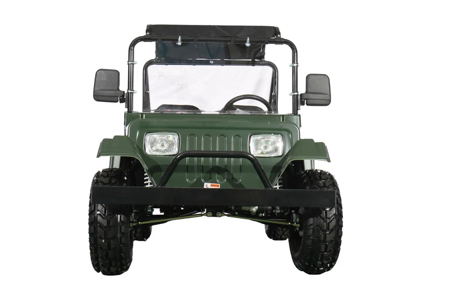 X-PRO Ridge 200 Jeep with CVT Transmission w/Reverse! with Windshield & Soft Top, 4-Wheel Disc Brakes, Big 20.5” Wheels!