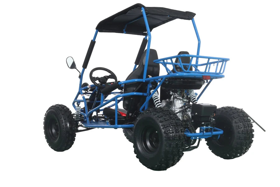 X-PRO Rover 150 Go Kart with 3-Speed Semi-Automatic Transmission w/Reverse, LED Headlights, Big 19in/18in Wheels!