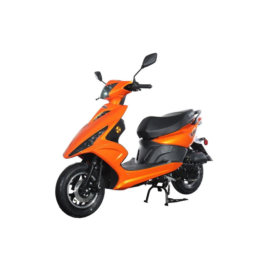 X-PRO Bali 50cc Moped Scooter with 10" Wheels! Electric/Kick Start! Large LED Headlights!