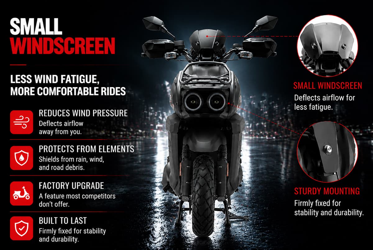 X-PRO TANK 200 EFI Electronic Fuel Injection Moped Scooter with 12" Alloy Wheels! LED Lights!