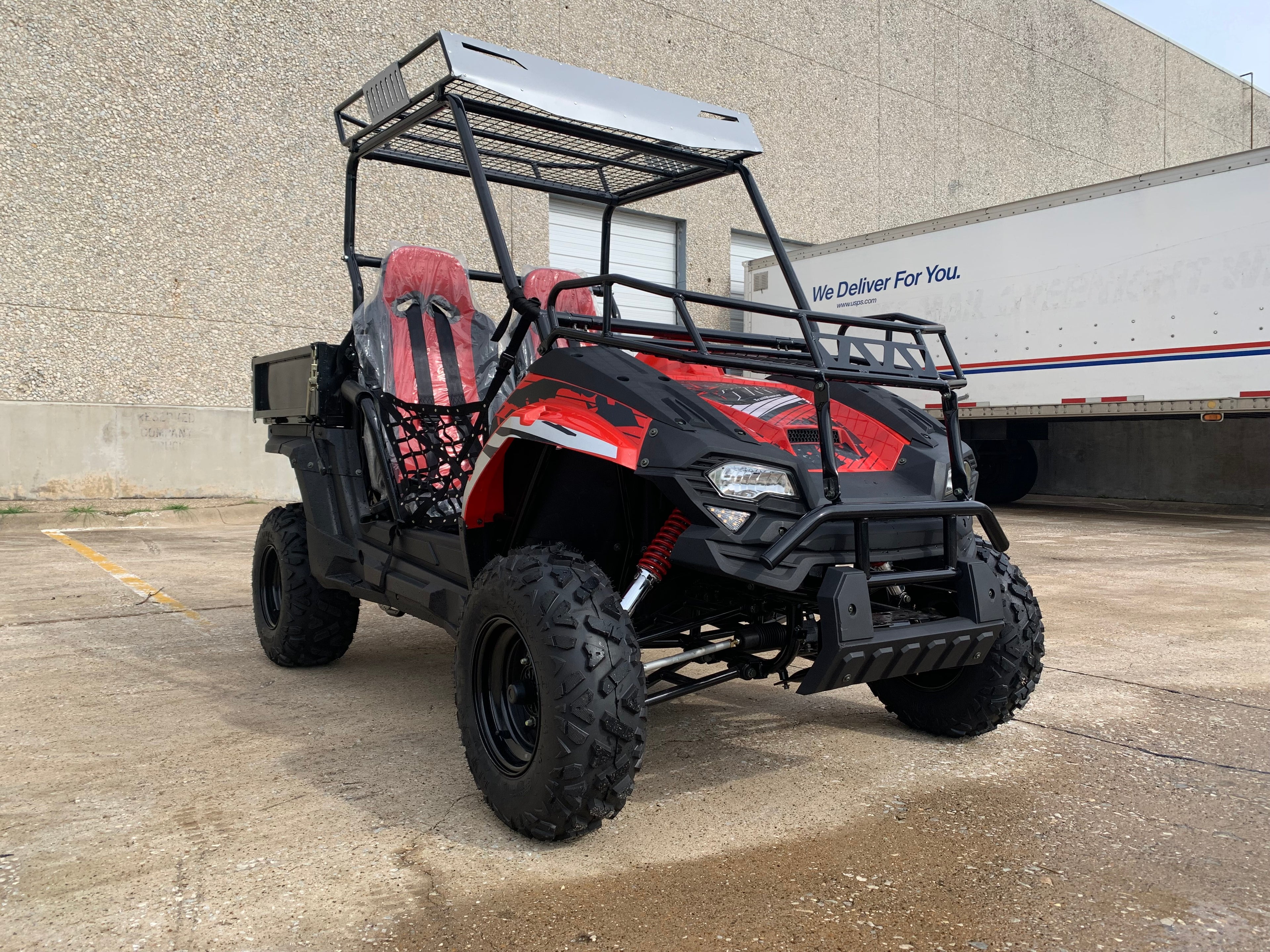 TrailMaster Challenger 200U UTV Side-by-Side, Front Cargo Rack, Rear Dump Bed