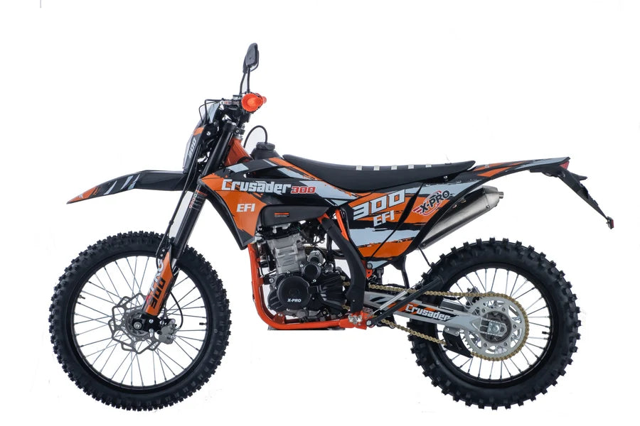 X-PRO Crusader 300 EFI Dirt Bike with 6-Speed Manual Transmission, Electric Start! Big 21"/18" Wheels!