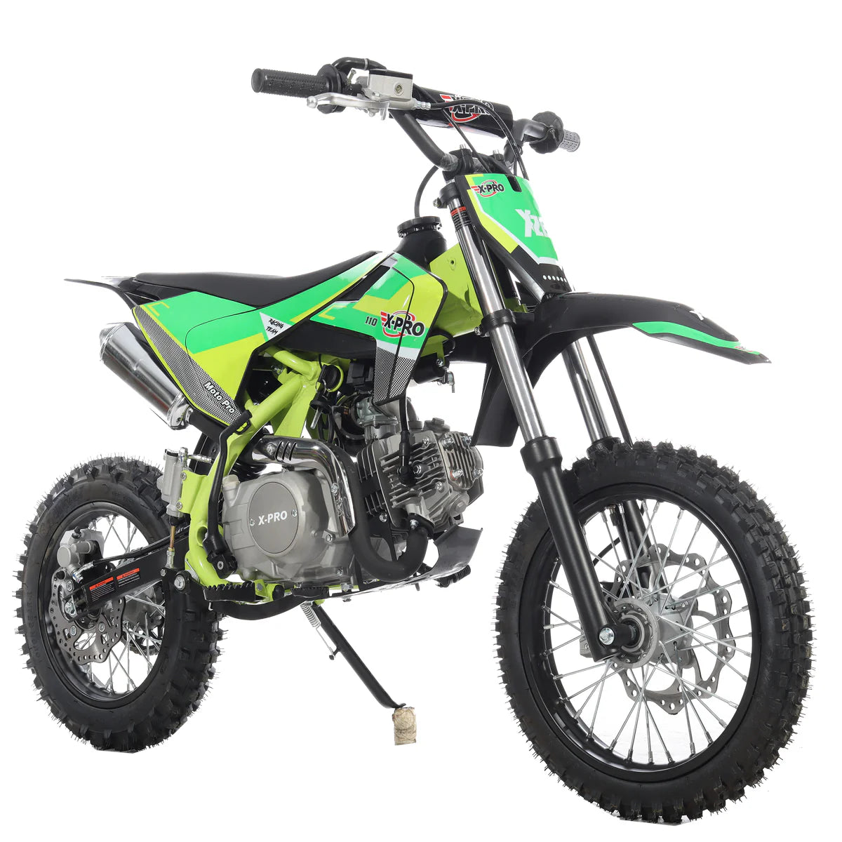 X-PRO X29 110cc K013 Dirt Bike with Automatic Transmission, Electric Start, Big 14in/12in Tires! Cradle Type Steel Tube Frame!