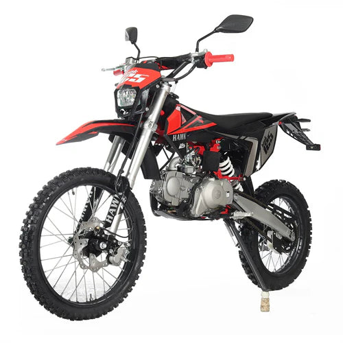 X-PRO Hawk 125cc Dirt Bike with All Lights and 4-speed Manual Transmission! Electric/Kick Start, Big 19in/16in Tires! Zongshen Brand Engine!