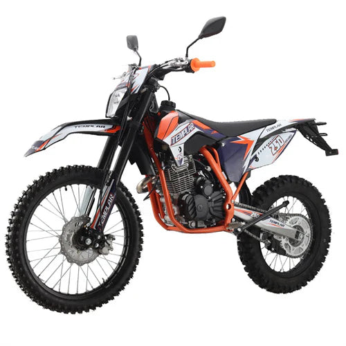 X-PRO TEMPLAR 250cc Dirt Bike with All Lights and 5-Speed Manual Transmission, Electric/Kick Start! Big 21in/18in Wheels!