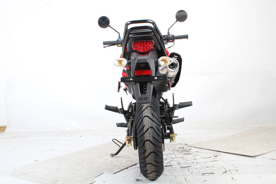 X-PRO 125cc Vader Motorcycle with Manual Transmission, Electric Start! Dual Headlights! Big 12in Wheels!
