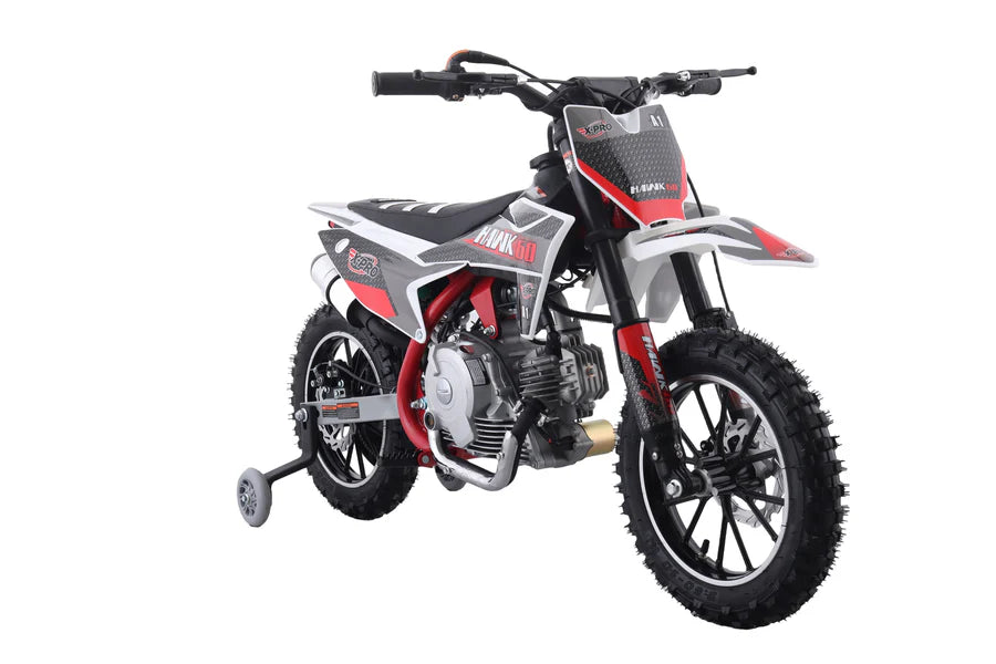 X-PRO Hawk 60 Dirt Bike with CVT Transmission, Electric start, Disc Brake! 10in Wheels! With Free Training Wheels!