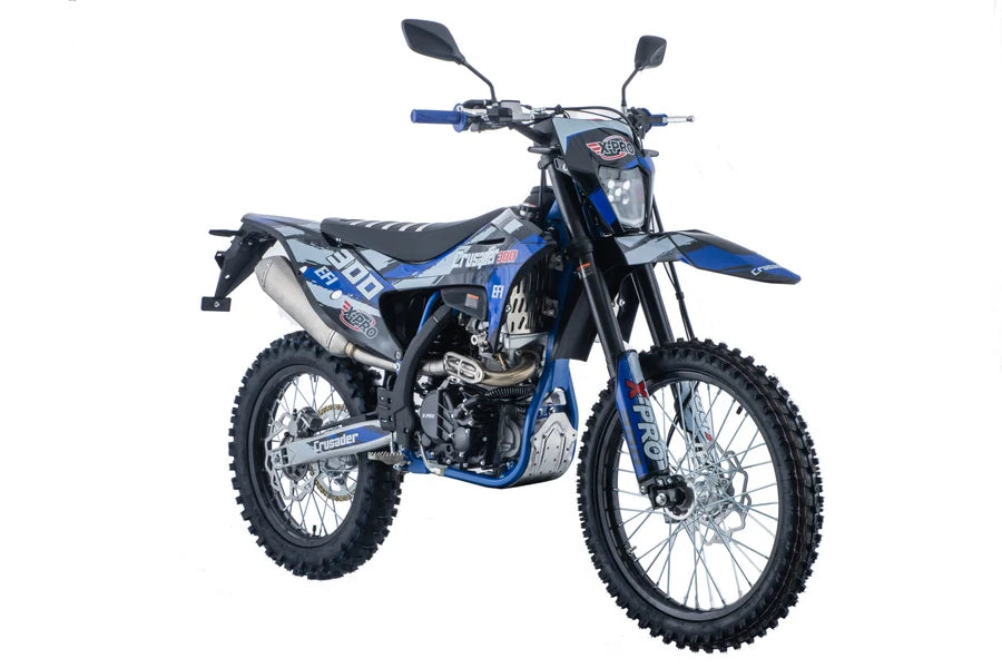 X-PRO Crusader 300 EFI Dirt Bike with 6-Speed Manual Transmission, Electric Start! Big 21"/18" Wheels!
