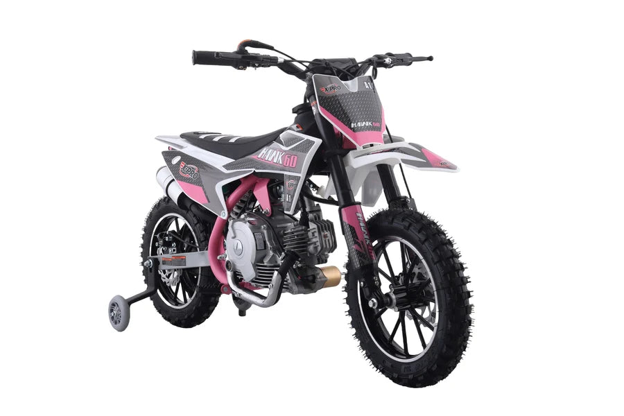 X-PRO Hawk 60 Dirt Bike with CVT Transmission, Electric start, Disc Brake! 10in Wheels! With Free Training Wheels!