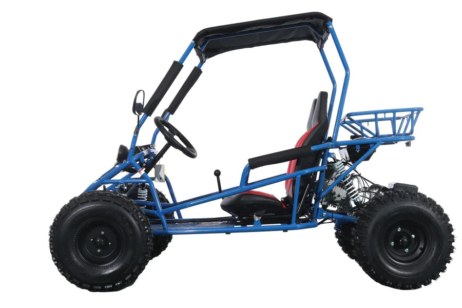 X-PRO Rover 150 Go Kart with 3-Speed Semi-Automatic Transmission w/Reverse, LED Headlights, Big 19in/18in Wheels!