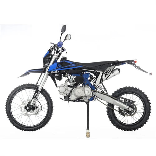X-PRO Hawk 125cc Dirt Bike with All Lights and 4-speed Manual Transmission! Electric/Kick Start, Big 19in/16in Tires! Zongshen Brand Engine!