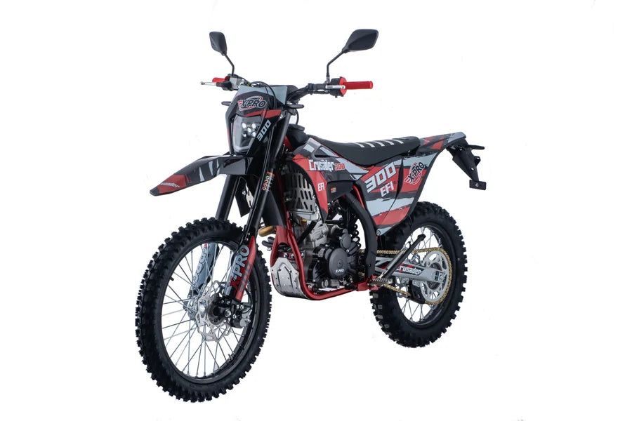 X-PRO Crusader 300 EFI Dirt Bike with 6-Speed Manual Transmission, Electric Start! Big 21"/18" Wheels!