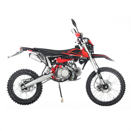 X-PRO Hawk 125cc Dirt Bike with All Lights and 4-speed Manual Transmission! Electric/Kick Start, Big 19in/16in Tires! Zongshen Brand Engine!