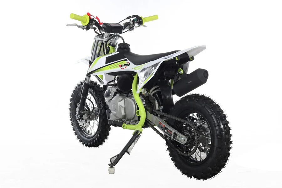 X-PRO X12 110cc Dirt Bike with Automatic Transmission, Electric Start, 12in/10in Wheels!