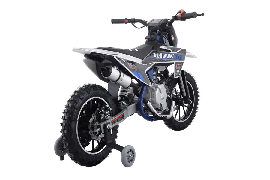 X-PRO Hawk 60 Dirt Bike with CVT Transmission, Electric start, Disc Brake! 10in Wheels! With Free Training Wheels!