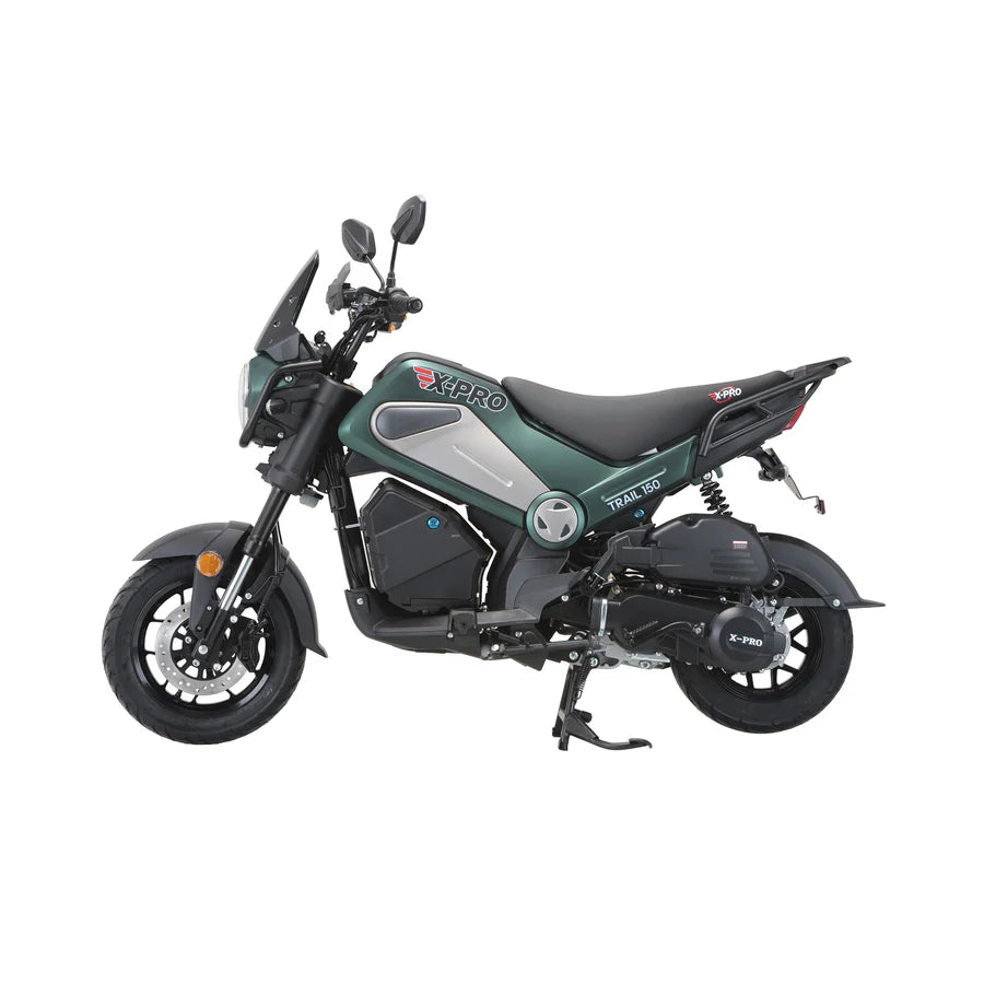 X-PRO Trail 150 Motorcycle with Automatic Transmission, Electric/Kick Start! 12"/10" Aluminum Wheels! LED Lights!