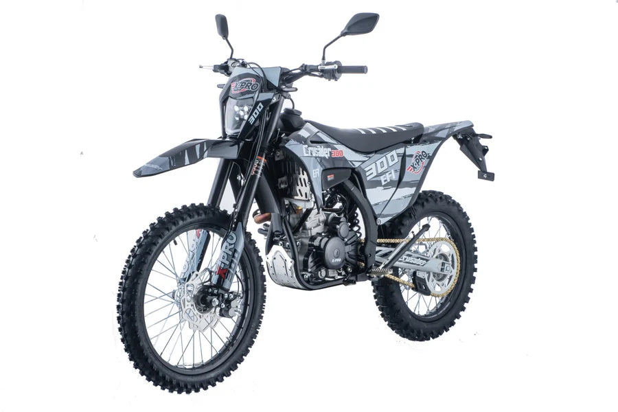 X-PRO Crusader 300 EFI Dirt Bike with 6-Speed Manual Transmission, Electric Start! Big 21"/18" Wheels!