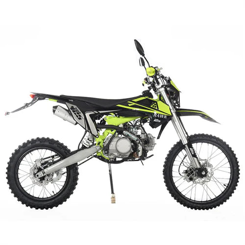 X-PRO Hawk 125cc Dirt Bike with All Lights and 4-speed Manual Transmission! Electric/Kick Start, Big 19in/16in Tires! Zongshen Brand Engine!