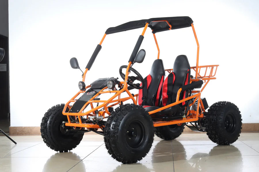X-PRO Rover 125cc Go Kart with 3-Speed Semi-Automatic Transmission w/Reverse, LED Headlights, Big 19in/18in Wheels!