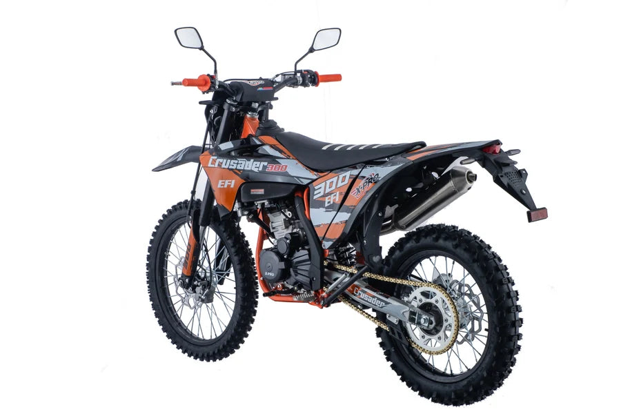 X-PRO Crusader 300 EFI Dirt Bike with 6-Speed Manual Transmission, Electric Start! Big 21"/18" Wheels!