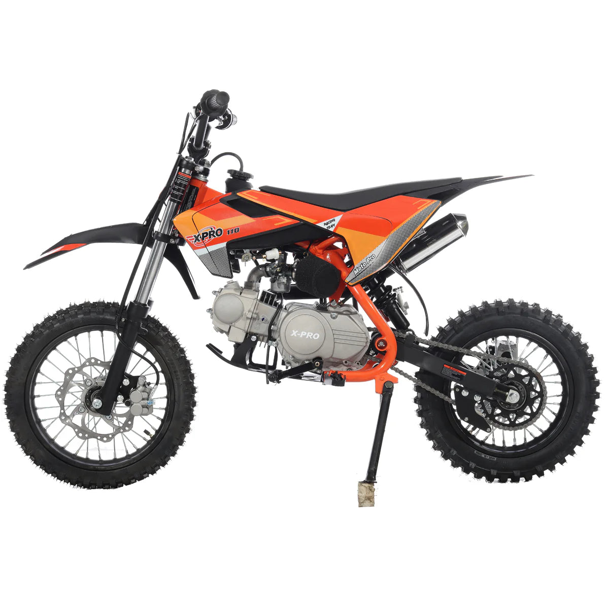 X-PRO X29 110cc K013 Dirt Bike with Automatic Transmission, Electric Start, Big 14in/12in Tires! Cradle Type Steel Tube Frame!