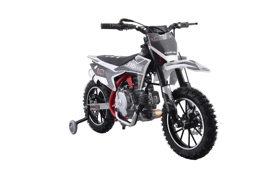X-PRO Hawk 60 Dirt Bike with CVT Transmission, Electric start, Disc Brake! 10in Wheels! With Free Training Wheels!