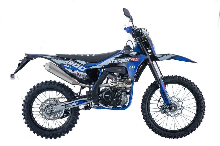 X-PRO Crusader 300 EFI Dirt Bike with 6-Speed Manual Transmission, Electric Start! Big 21"/18" Wheels!