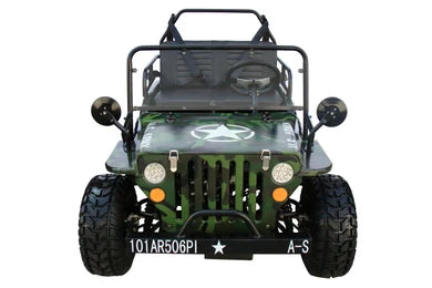 Willys Style Jeep Go Kart, 125cc Gas Engine, 3-speed with Reverse