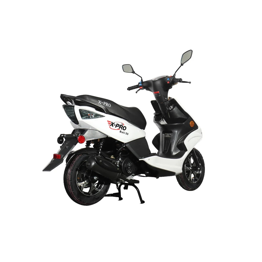 X-PRO Bali 50cc Moped Scooter with 10" Wheels! Electric/Kick Start! Large LED Headlights!