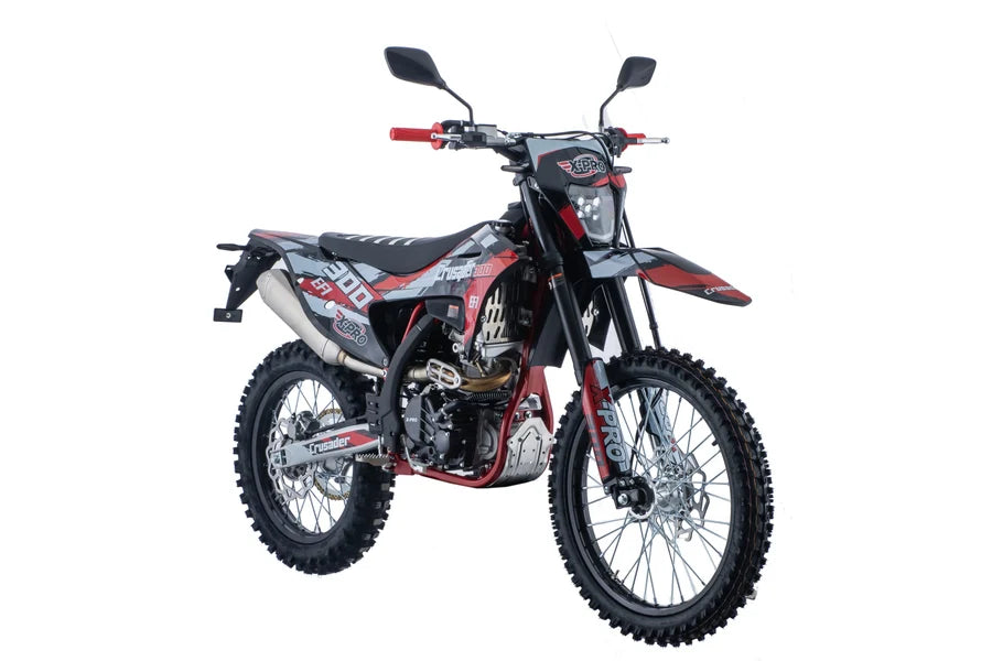 X-PRO Crusader 300 EFI Dirt Bike with 6-Speed Manual Transmission, Electric Start! Big 21"/18" Wheels!