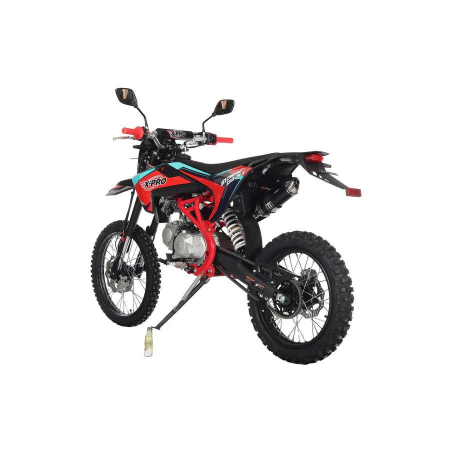 X-PRO Storm DLX 150 Dirt Bike with All Lights, 4-Speed Manual Transmission, Electric/Kick Start, Big 19in/16in Tires!